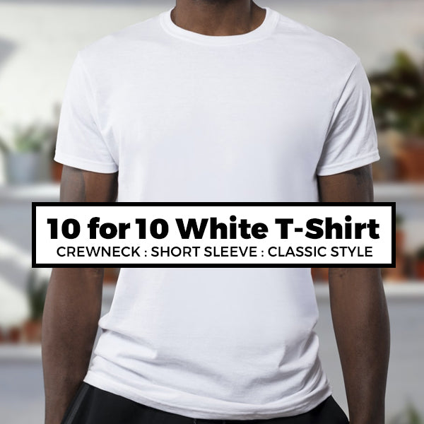 10 for 10 White T-Shirt Deal