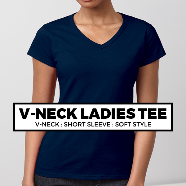 Ladies V-neck Tee : Fitted Style ⭐️